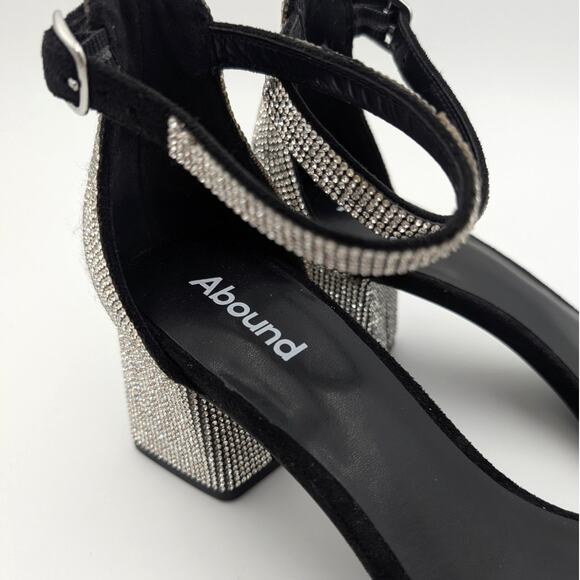 Abound Finn Ankle Strap Rhinestones Block Heel Sandal Silver Size US10M EU42 - Picture 10 of 12